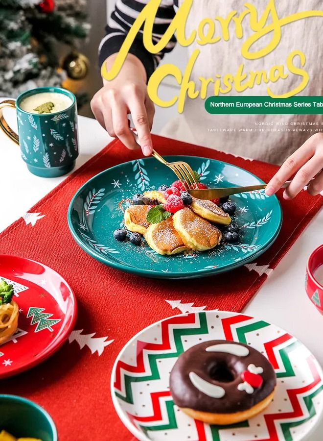 XIANGYU Christmas Creative Ceramic Plate Western Food Tableware Dish Rice Bowl Mug Set  - Image 1