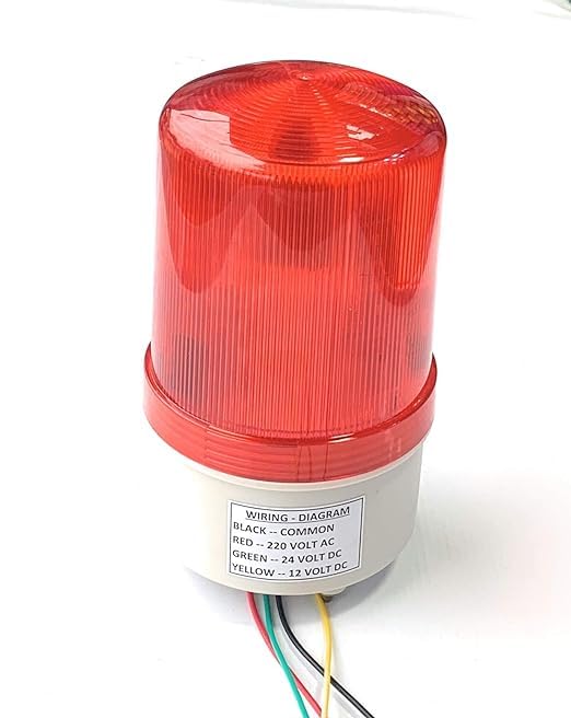Litost Litost Beacon Led Light Warning Light Industrial Revolving Rotate Light with Sound Alarm Buzzer AC 220 Volt 12 Volt DC 24 Volt DC RED  - Image 2