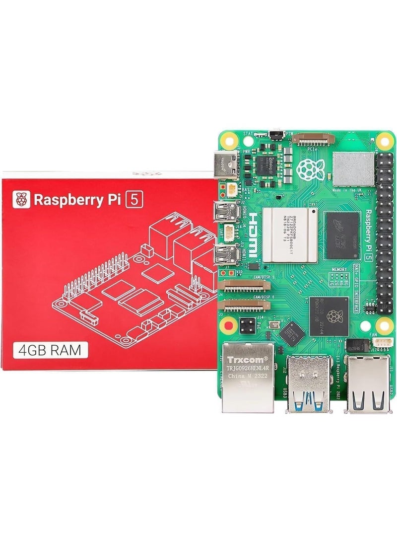 Raspberry Pi 5 Single Board Computer 4GB RAM with Broadcom BCM2712 Quad-Core Arm Cortex-A76 2.4GHz Processor, Dual 4K HDMI, Wi-Fi, Bluetooth 5.0, Gigabit Ethernet & 40-Pin GPIO - Image 2