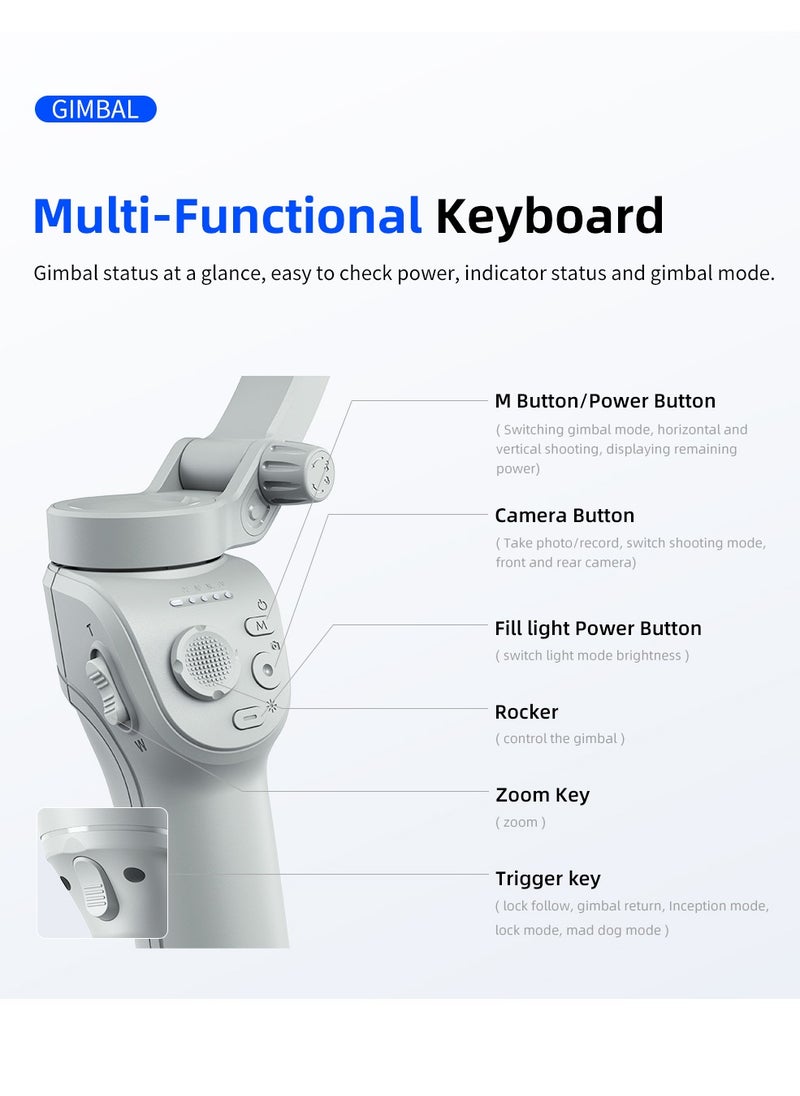 TOKQI - Gimbal Stabilizer for Smartphones, 3-axis Phone Gimbal for Android & iPhone, Phone Stabilizer for Video Recording with Face/Object Tracking - Image 1