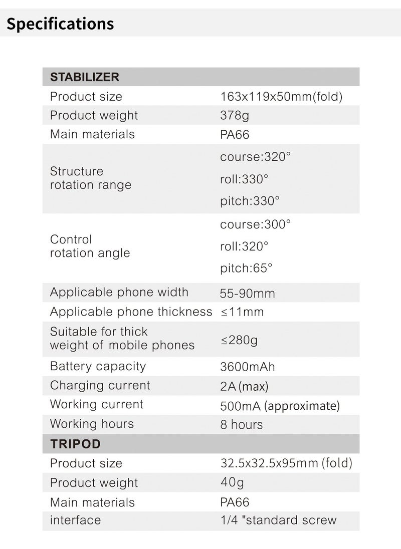 TOKQI - Gimbal Stabilizer for Smartphones, 3-axis Phone Gimbal for Android & iPhone, Phone Stabilizer for Video Recording with Face/Object Tracking - Image 1