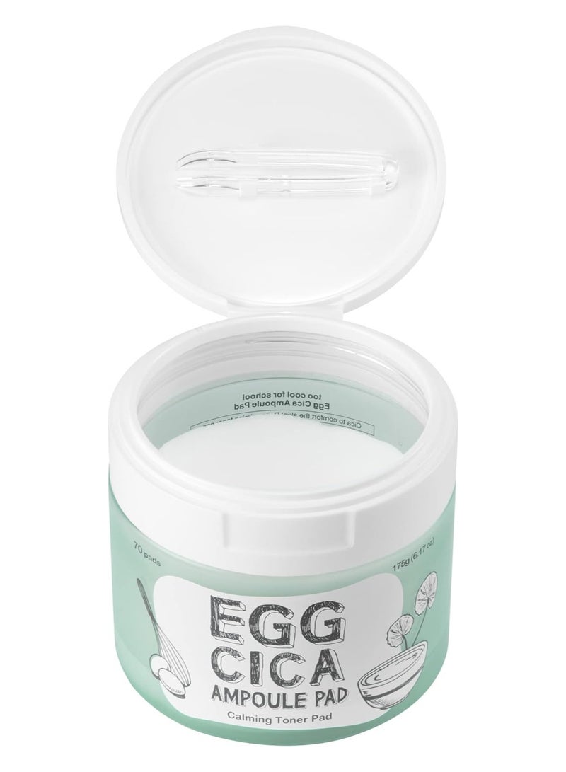 Too Cool for School Egg CICA Ampoule Pad Calming Toner Pad 6.17 oz 70 Pads - Image 2