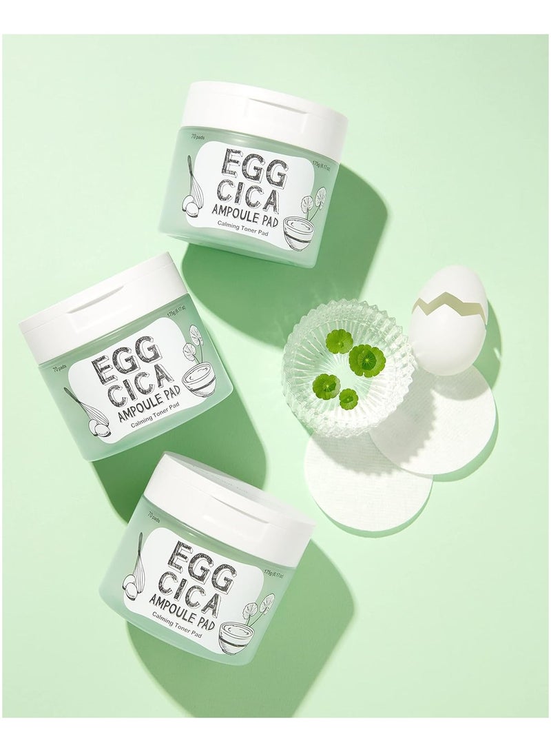 Too Cool for School Egg CICA Ampoule Pad Calming Toner Pad 6.17 oz 70 Pads - Image 4