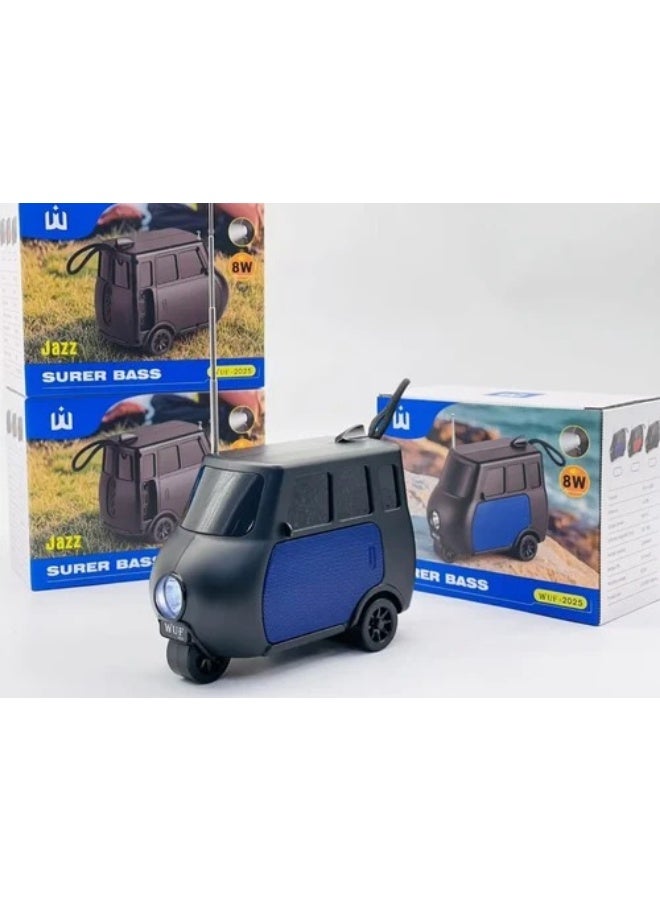 Portable Bluetooth speaker for small rickshaws, featuring FM radio, LED lighting, and powerful bass (8W). - Image 1