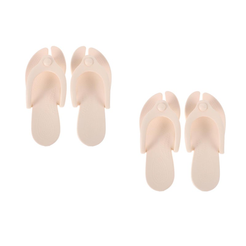 2 Pairs Foldable Travel Slippers For Women Portable Shower Shoes For Hotel Gym Beach And Spa For Airplane Bathroom Home Use - Image 1