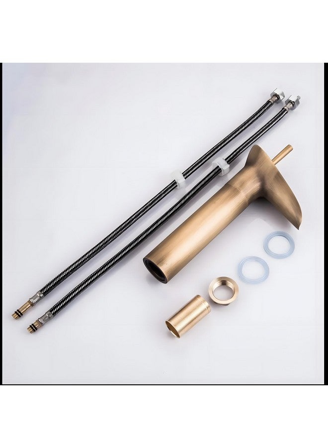 24x7 eMall Copper Antique Brown Basin Mixer Faucet Tap Waterfall 12 inches Height, Hot and Cold, for Bathroom, Toilet Wash Basins, Antique Design - Image 5