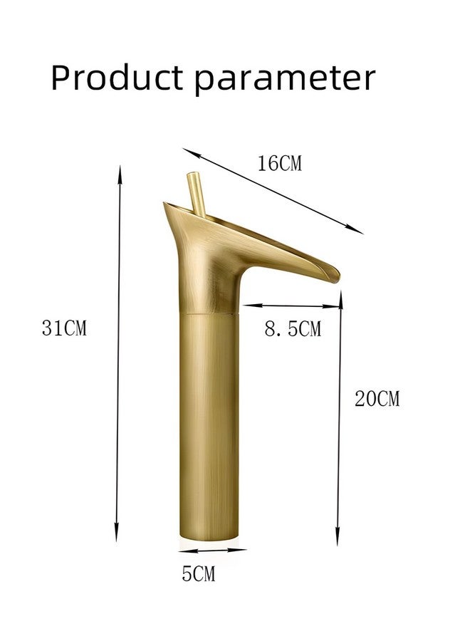 24x7 eMall Copper Antique Brown Basin Mixer Faucet Tap Waterfall 12 inches Height, Hot and Cold, for Bathroom, Toilet Wash Basins, Antique Design - Image 4