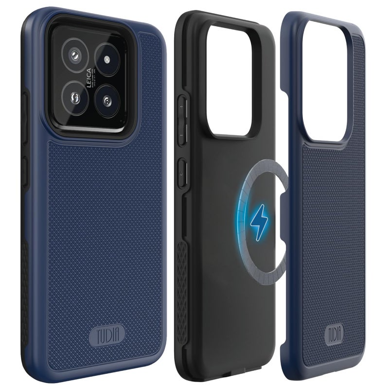 TUDIA MergeGrip Designed for Xiaomi 14 5G Case 2024 Magsafe Compatible Military Grade Dual Layer Shockproof Slim Tough Heavy Duty Protective Phone Case Cover Indigo Blue - Image 2
