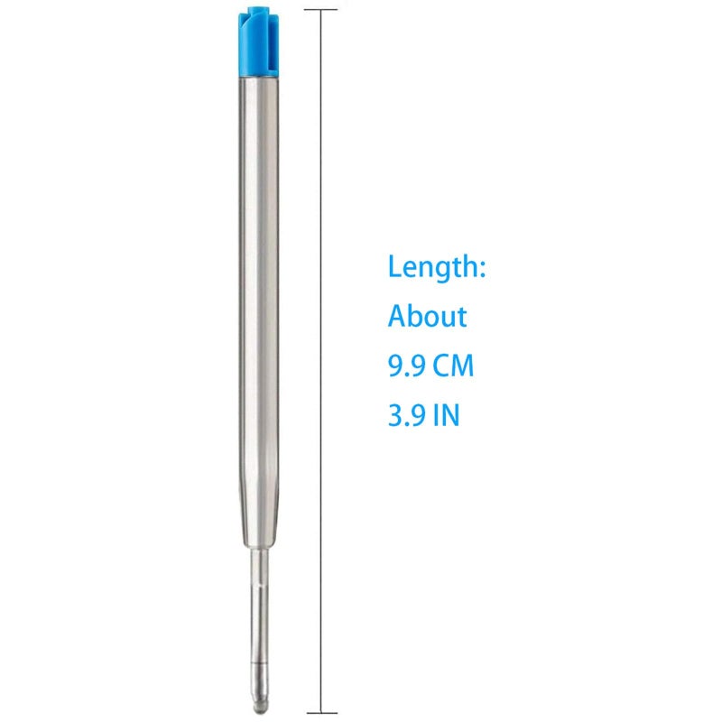 MengRan 3.9'' Ballpoint Ink Pen Refills for Click Pens,1mm Medium Tip,Compatible with Parker Pen Refill,Pack of 10 (Blue Ink) - Image 2