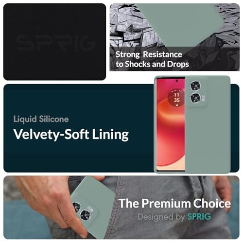 SPRIG Compatible with Moto G96 Premium SilkTone Back Cover Drop Tested Shock Proof Mobile Case for Men, Women, Boys and Girls with Camera Protection (Light Green) - Image 2