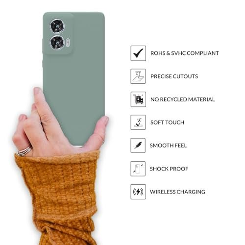 SPRIG Compatible with Moto G96 Premium SilkTone Back Cover Drop Tested Shock Proof Mobile Case for Men, Women, Boys and Girls with Camera Protection (Light Green) - Image 4