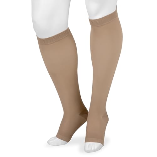 Juzo Basic 4410ad 15-20mmhg Knee-High Open Toe Compression Stocking, Beige, 3 (III) Regular - Image 1