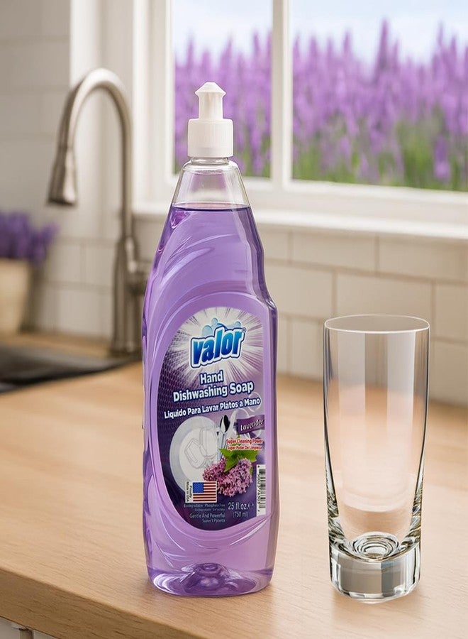 Valor Dishwashing Liquid, 25 fl oz - Dish Soap for Kitchen & Bathroom, Grease-Fighting, Gentle on Hands, Fast Rinse, Eco-Friendly Biodegradable Formula (25 fl oz (Pack of 1), Lavender) - Image 4