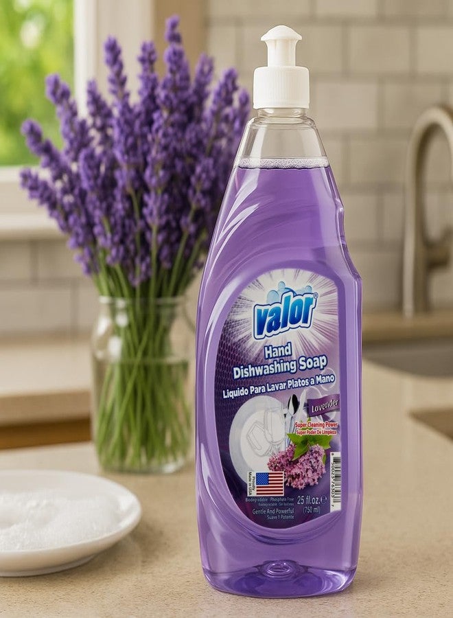 Valor Dishwashing Liquid, 25 fl oz - Dish Soap for Kitchen & Bathroom, Grease-Fighting, Gentle on Hands, Fast Rinse, Eco-Friendly Biodegradable Formula (25 fl oz (Pack of 1), Lavender) - Image 3
