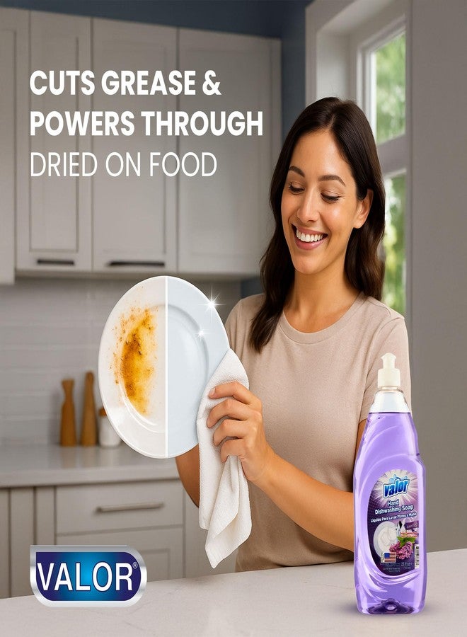 Valor Dishwashing Liquid, 25 fl oz - Dish Soap for Kitchen & Bathroom, Grease-Fighting, Gentle on Hands, Fast Rinse, Eco-Friendly Biodegradable Formula (25 fl oz (Pack of 1), Lavender) - Image 2