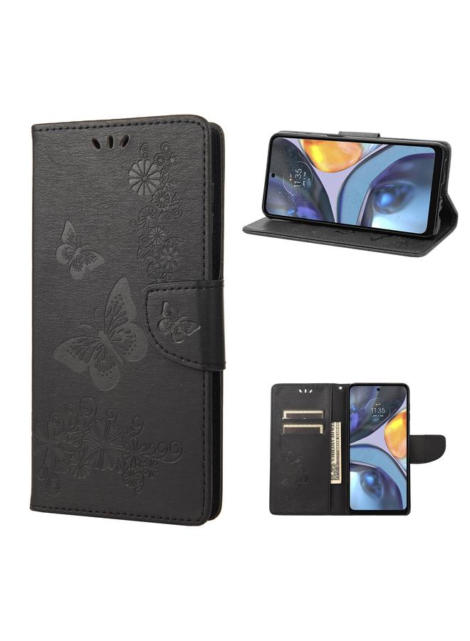 S-TOP Case For Motorola Moto G22 Butterfly Embossed Horizontal Flip Leather Phone Case - Image 1