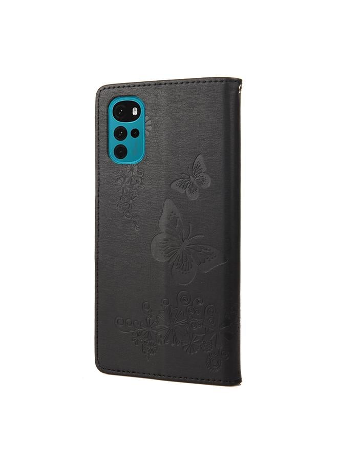 S-TOP Case For Motorola Moto G22 Butterfly Embossed Horizontal Flip Leather Phone Case - Image 3