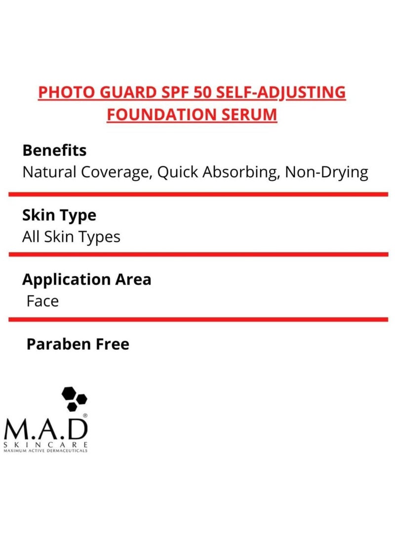 م.اد. سكن كير الحماية من الشمس: مصل كريم أساس ذاتي التعديل بعامل حماية من الشمس SPF 50: متوسط ​​- 30 جم، 1 أونصة - Image 2