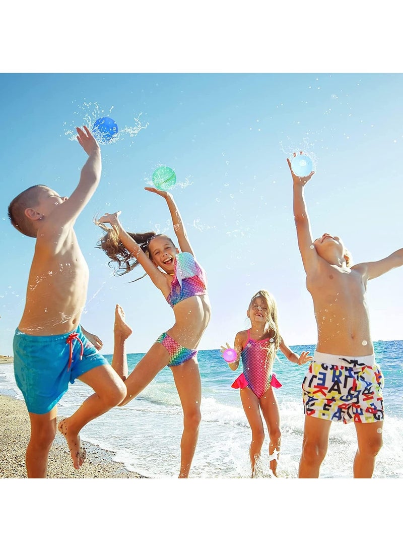 VUCATIN 6 PCS Reusable Water Balloons Magnetic Water Balloons Self Sealing Refillable Water Balloons Water Toys Outdoor Activities Water Games Toys Pool Beach Toys for Kids ages 3+ (Round) - Image 3