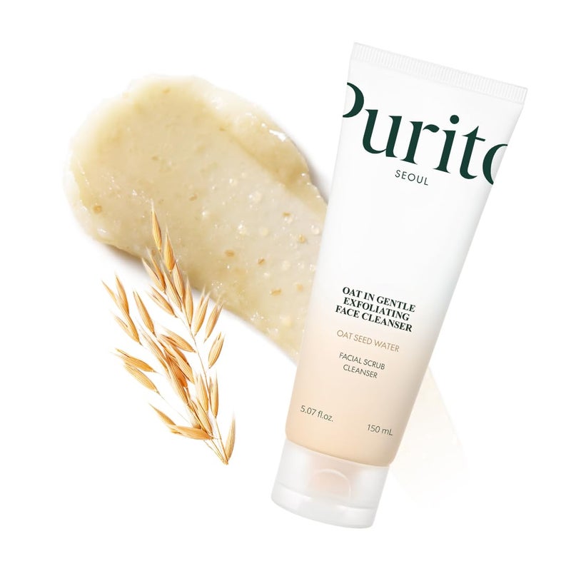 Purito Oat Exfoliating Facial Polish Cleanser - Hydrating Daily Face Wash with Gentle Scrub Clay Pore Minimizing Panthenol, Oat Seed Water Vegan, Non-comedogenic Korean Skin Care 5.07 fl.oz - Image 1