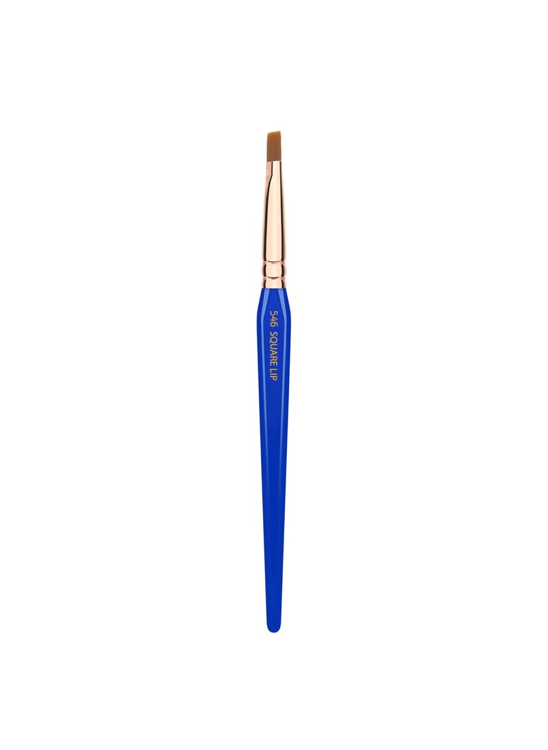 Bdellium Tools - Bdellium Tools Professional Makeup Brush - Golden Triangle 546 Square Lip - With All Vegan and Soft Synthetic Fibers, For Applying Color Precisely across Lips (Blue, 1pc) - Image 1