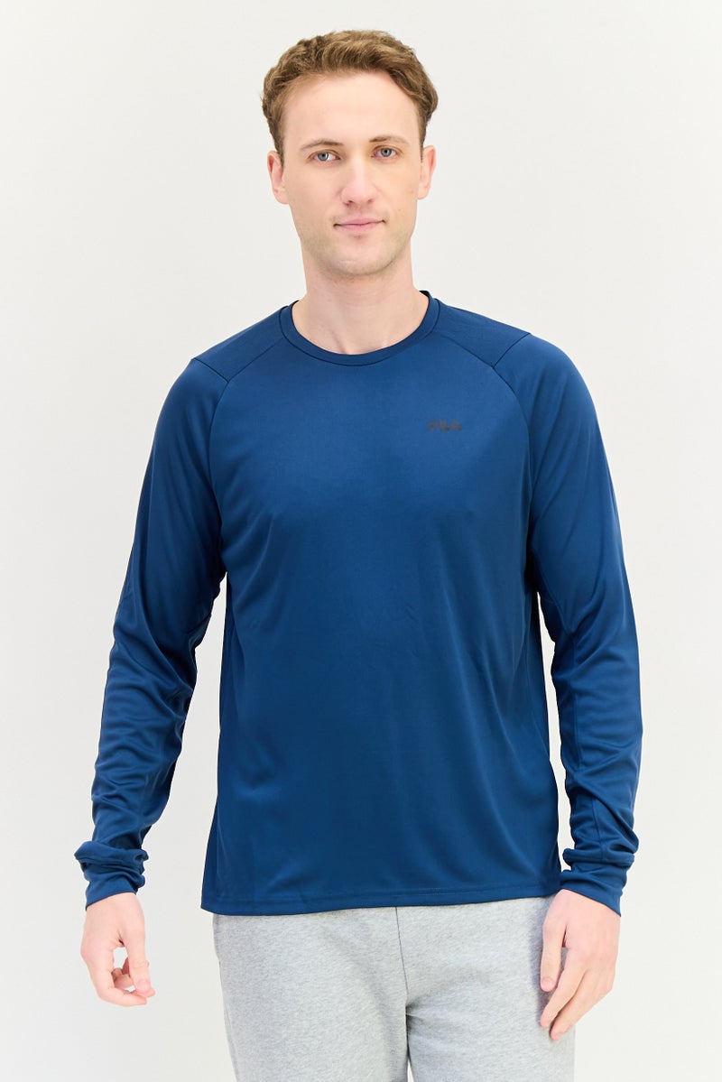 FILA Men Sportswear Fit Long Sleeve Training T-shirt, Teal - Image 1