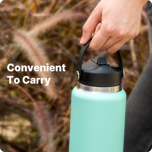 Bluwing Straw Lid for Yeti Rambler Water Bottle 18 26 36 64 oz, Replacement Lids with Straw for YETI Rambler Bottle, BPA Free (Black) - Image 2