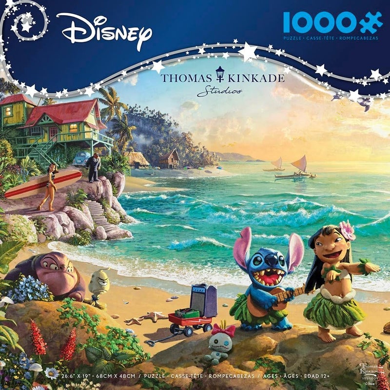Ceaco - Thomas Kinkade Disney Lilo & Stitch 1000 Piece Jigsaw Puzzle, Premium Recycled Board, Made in USA, Includes Full-Color Poster, 26.75 x 19.75 in - Image 3
