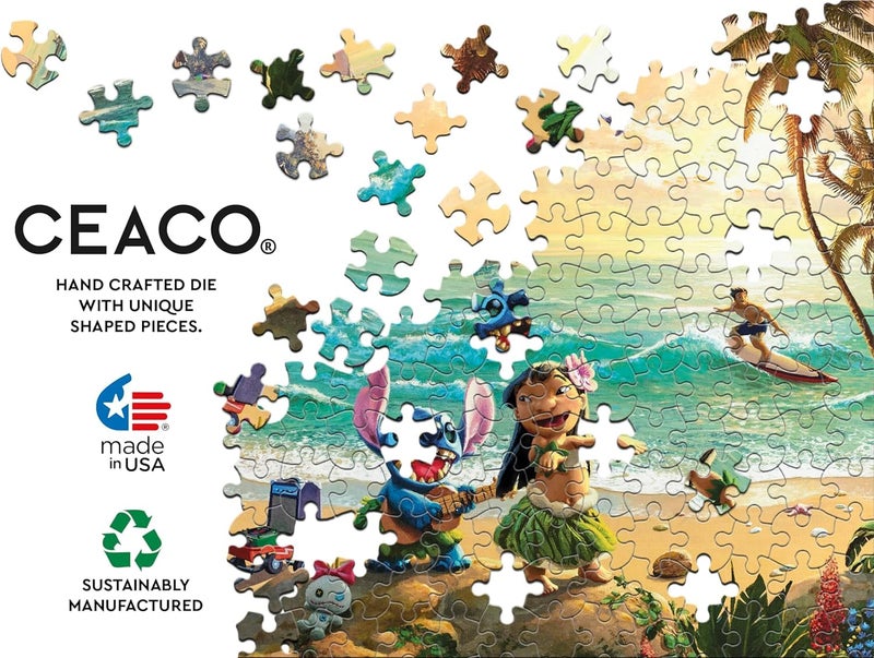 Ceaco - Thomas Kinkade Disney Lilo & Stitch 1000 Piece Jigsaw Puzzle, Premium Recycled Board, Made in USA, Includes Full-Color Poster, 26.75 x 19.75 in - Image 5