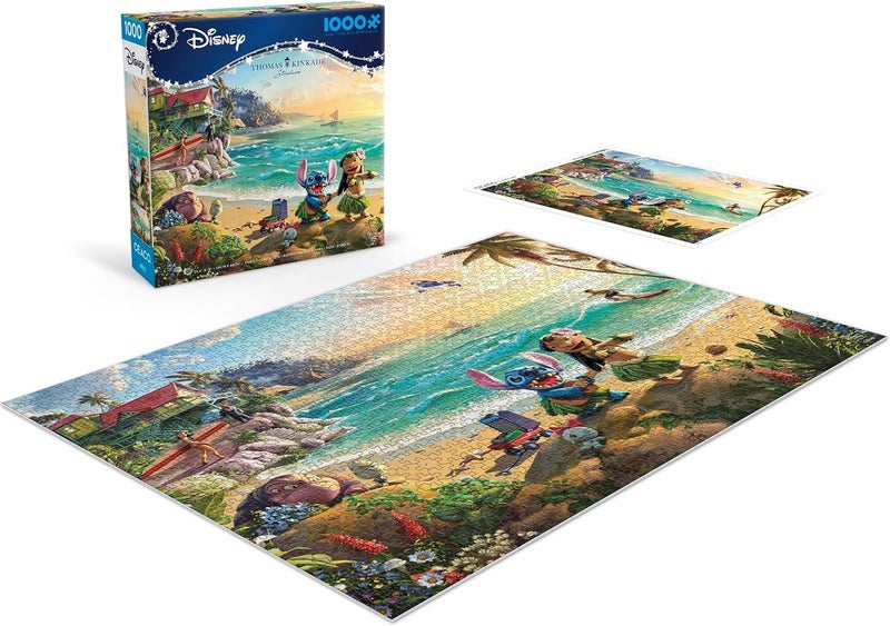 Ceaco - Thomas Kinkade Disney Lilo & Stitch 1000 Piece Jigsaw Puzzle, Premium Recycled Board, Made in USA, Includes Full-Color Poster, 26.75 x 19.75 in - Image 4