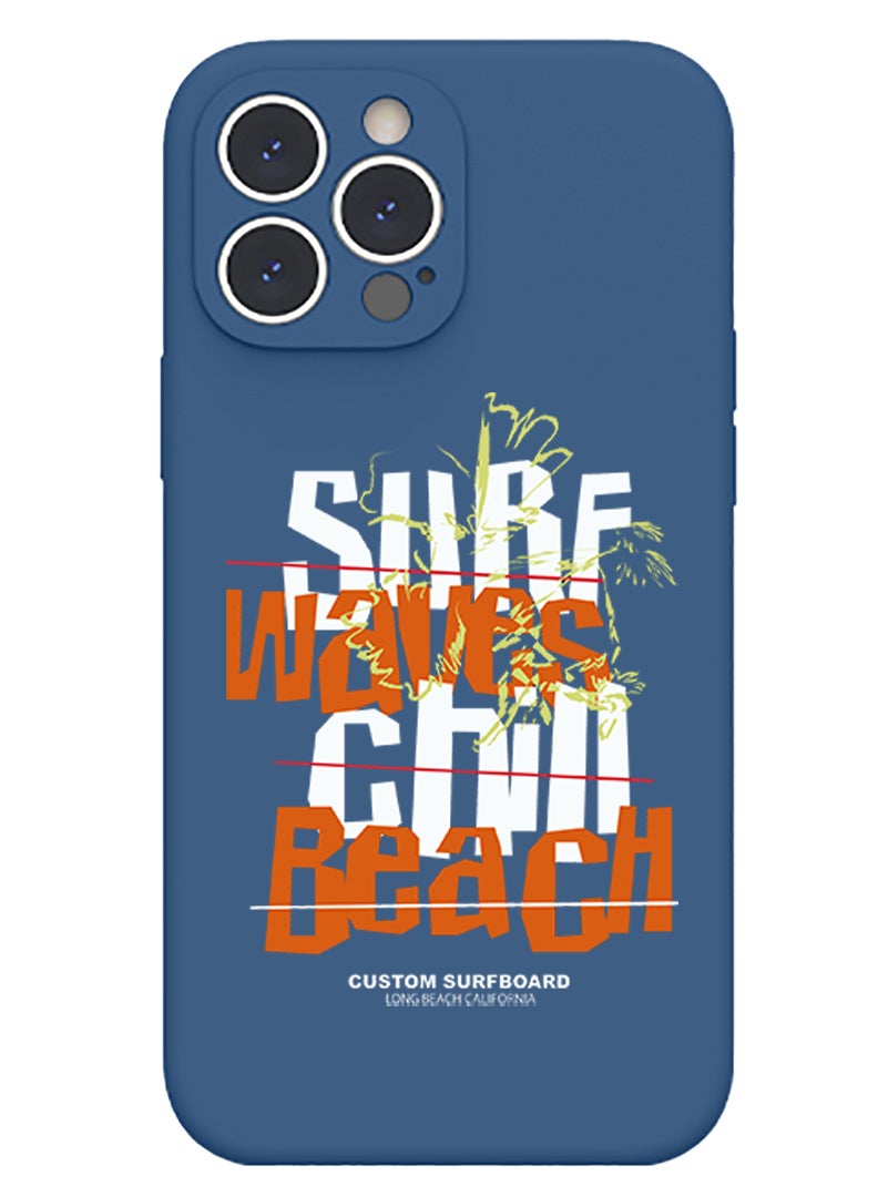 Theodor Protective Slim Fit Case Liquid Silicone Cover with Full Body Protection Anti-Scratch Shockproof Case For iPhone 13 Pro Blue  - Surfing copy - Image 1