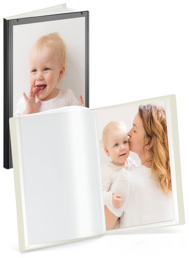 CRANBURY Portfolio Binder for 8x10 Photos (Black), Poly Plastic 8 x 10 Art Presentation Book with Clear Plastic Sleeves, 24 Pages Hold 48 Pictures, 10x8 Photo Book with Customizable Front Pocket - Image 1