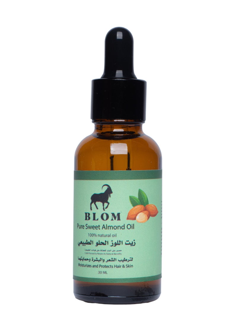 BLOM - Plum 100% Natural Ultra Pure Sweet Almond Oil - Cold Pressed for Hair and Skin Care 30ml The Perfect Solution to Nourish Your Hair and Moisturize Your Skin - Image 1