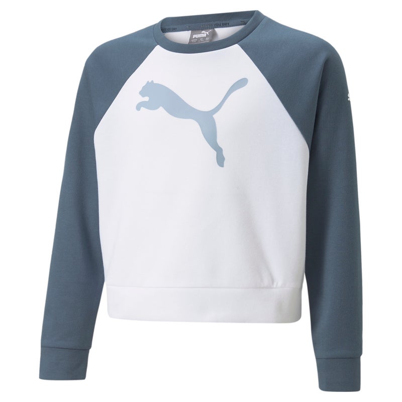 PUMA Modern Sports Crewneck Kids Girls White Sweatshirt Youth - Image 1