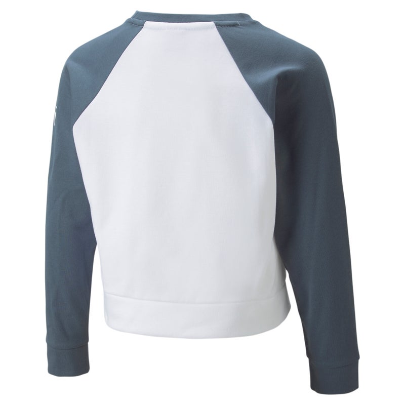 PUMA Modern Sports Crewneck Kids Girls White Sweatshirt Youth - Image 2