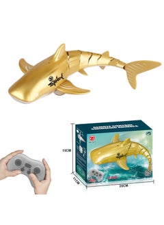 Remote Control Blue Whale Water Jet Electric Devil Fish Speedboat Bionic Diving Fish Remote Control Boat Toy Wholesale-Colors:2.4g Flat Head Golden Whale (including 3.7v700 Mah Battery)