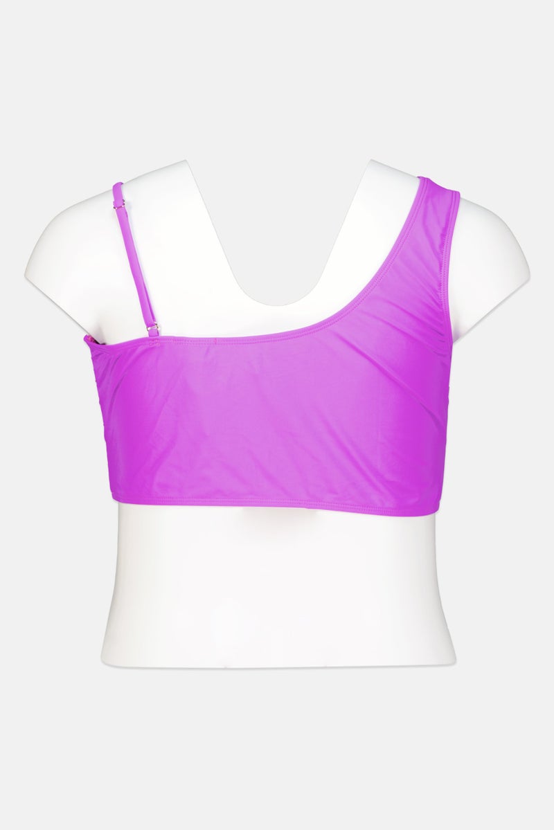 RIVER ISLAND Women Plus Size Padded Solid Bikini Top, Purple - Image 3