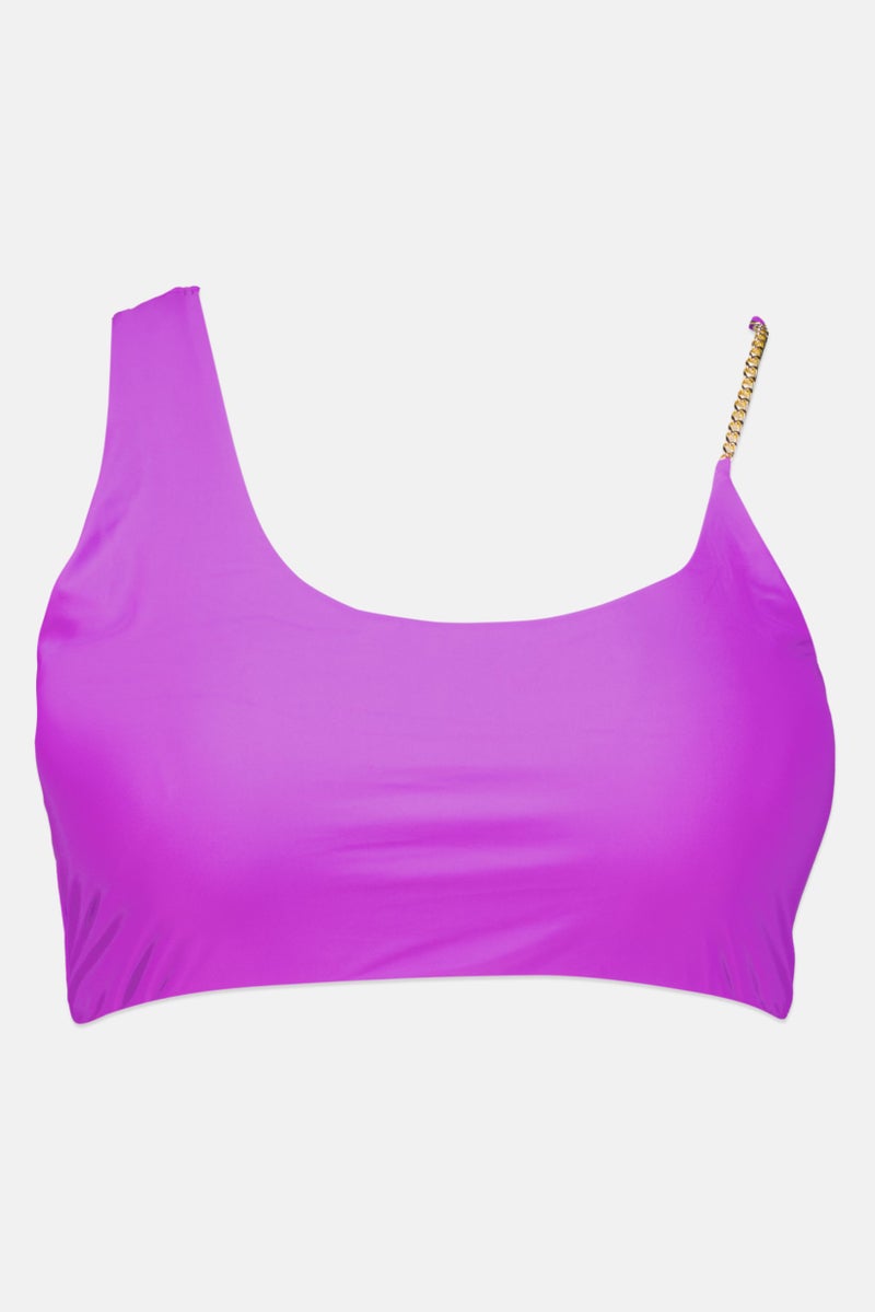 RIVER ISLAND Women Plus Size Padded Solid Bikini Top, Purple - Image 2