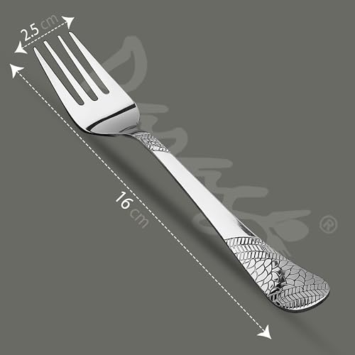 Parage 6 Pieces Stainless Steel Fork Set, 16 cm Long, Premium for Home & Kitchen, Luxury Dining Tableware Cutlery Set Gift for House Warming, Silver Imperial Design - Image 2