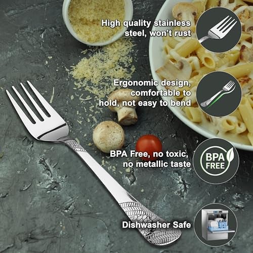 Parage 6 Pieces Stainless Steel Fork Set, 16 cm Long, Premium for Home & Kitchen, Luxury Dining Tableware Cutlery Set Gift for House Warming, Silver Imperial Design - Image 5