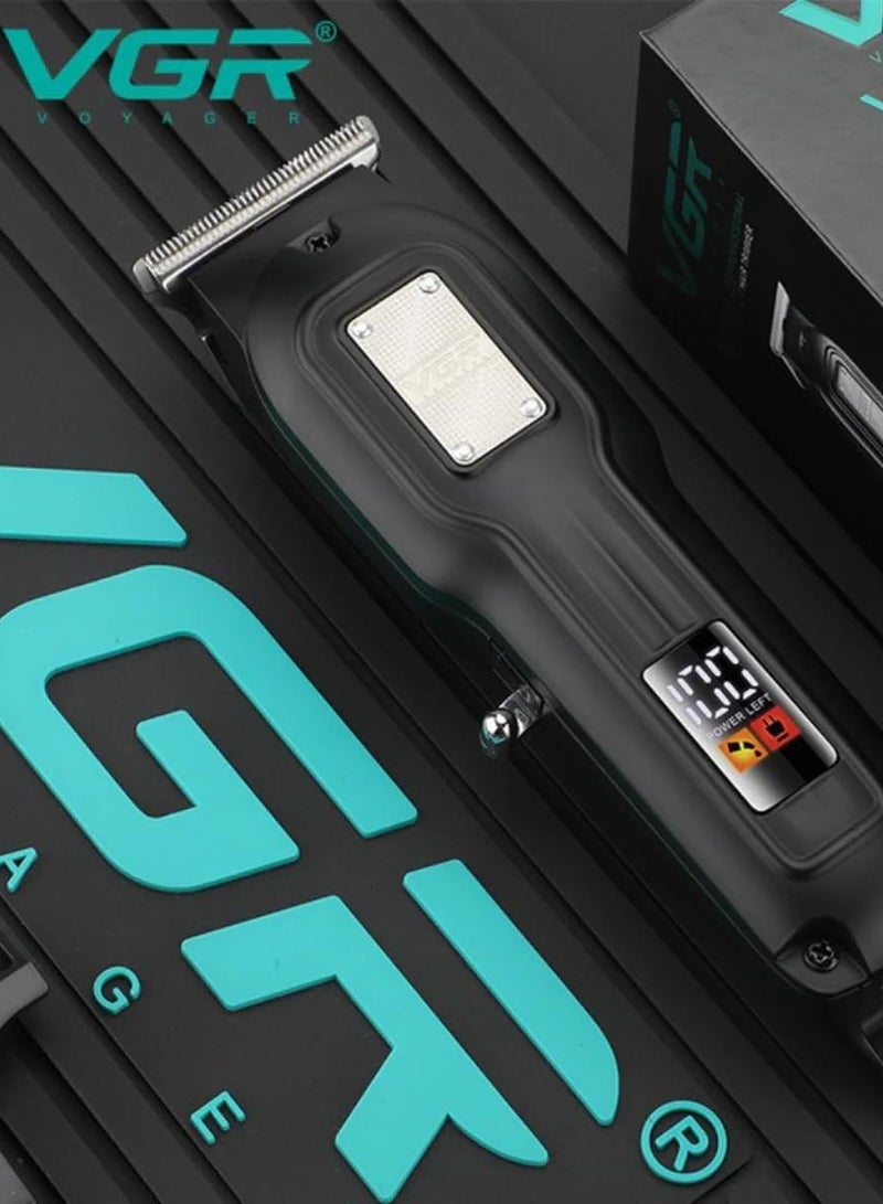 VGR Professional Hair Trimmer (Model V-918), LED Digital Display, 3 Cutting Guide Combs, USB Rechargeable. black - Image 2