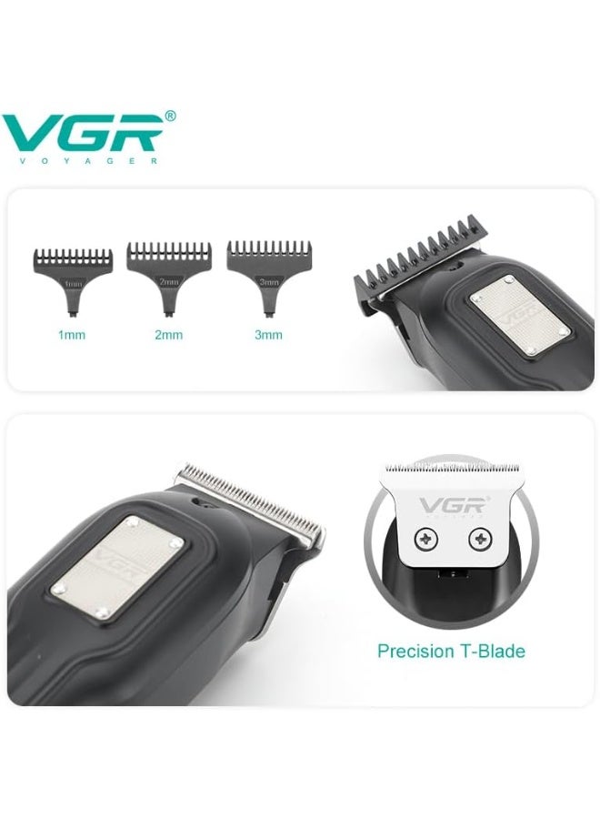 VGR Professional Hair Trimmer (Model V-918), LED Digital Display, 3 Cutting Guide Combs, USB Rechargeable. black - Image 5
