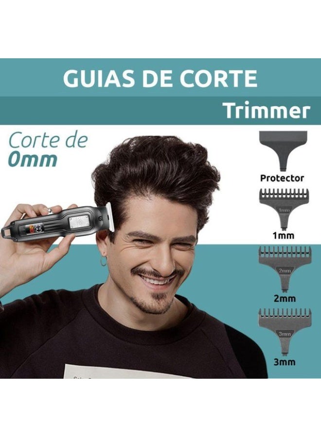 VGR Professional Hair Trimmer (Model V-918), LED Digital Display, 3 Cutting Guide Combs, USB Rechargeable. black - Image 4