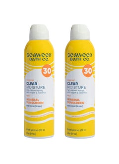 The Seaweed Bath Co. Seaweed Bath Co. Clear Moisture Mineral Spf 30 Broad Spectrum Sunscreen Spray 6 Ounce (Pack Of 2) Sustainably Harvested Seaweed Algae Coconut  - Image 1