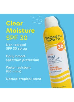 The Seaweed Bath Co. Seaweed Bath Co. Clear Moisture Mineral Spf 30 Broad Spectrum Sunscreen Spray 6 Ounce (Pack Of 2) Sustainably Harvested Seaweed Algae Coconut  - Image 2