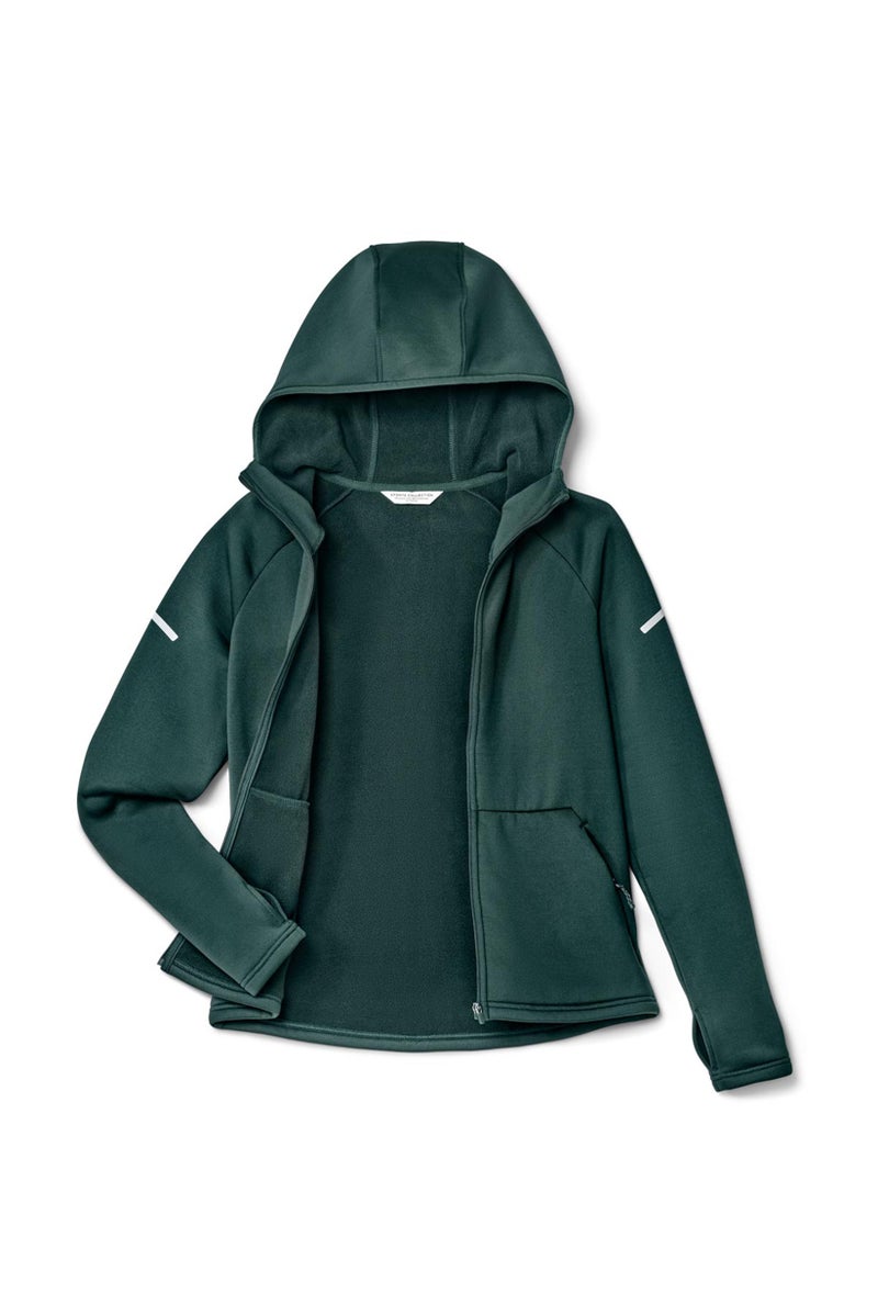 Tchibo Women Sportswear Fit Long Sleeve Thermal Running Jacket, Dark Green  - Image 4