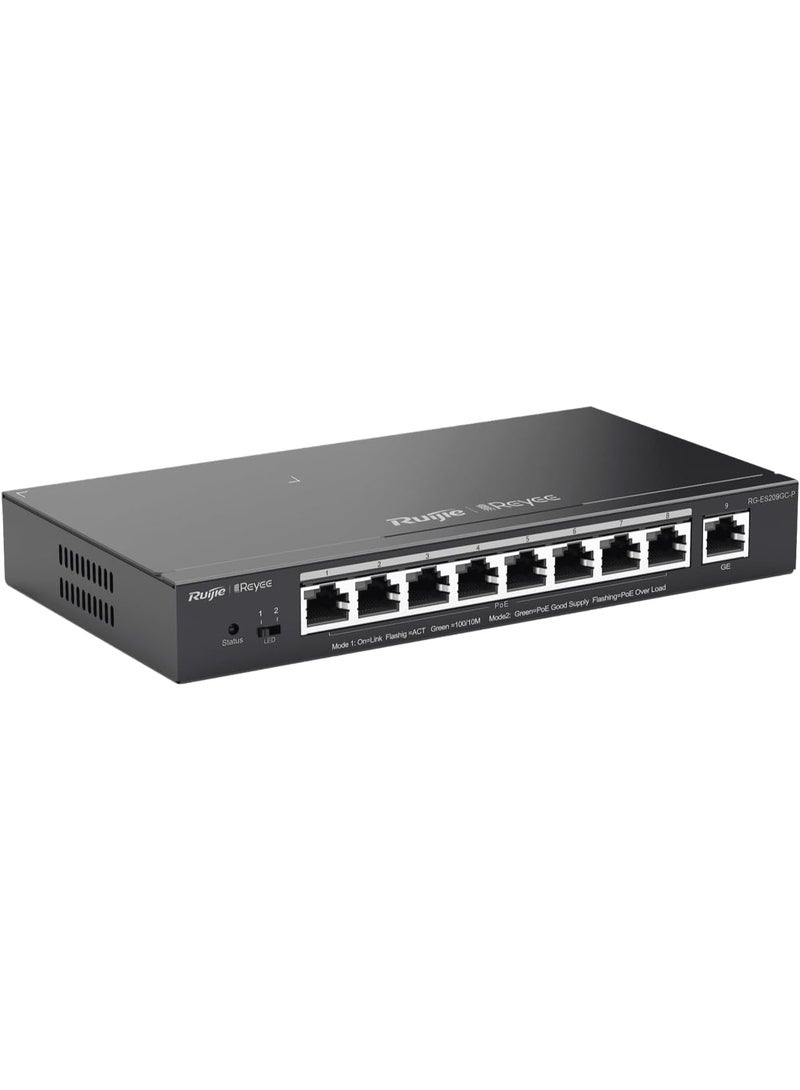 Ruijie RG-ES209GC-P, 9-Port Gigabit Smart Cloud Managed PoE Switch - Image 1