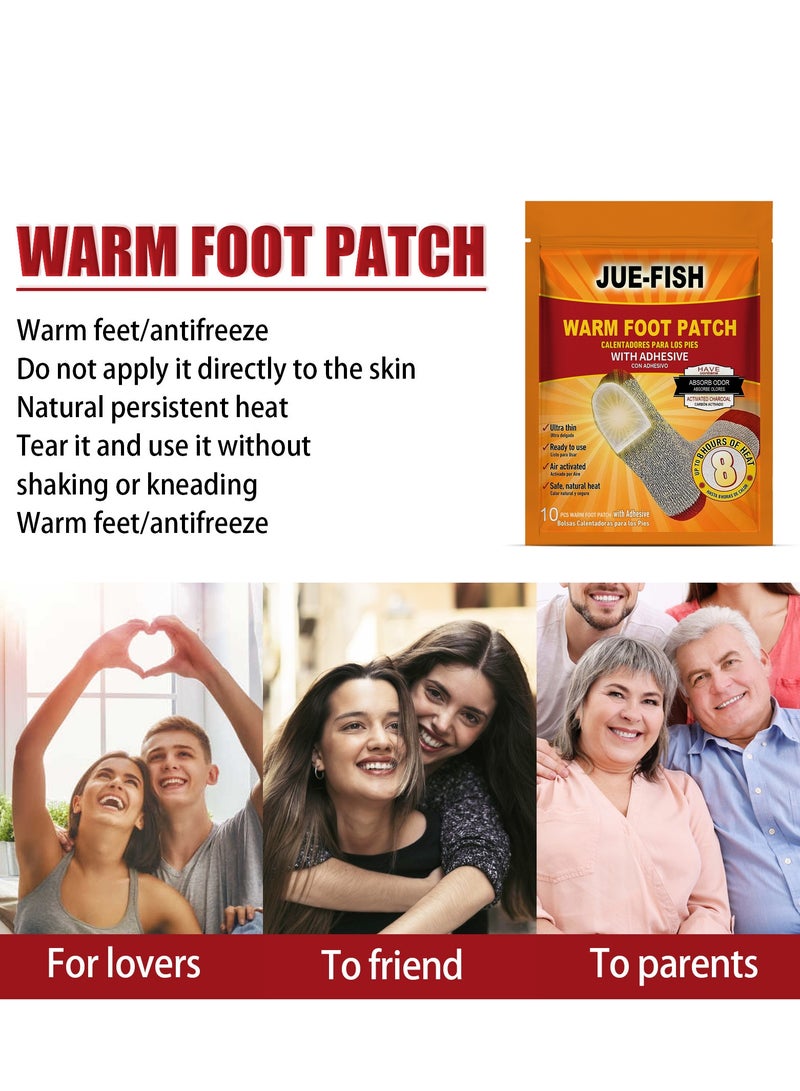 JUE-FISH 20-Pcs Warm Foot Patch Up to 8 Hours of Heat for Heating and Keeping Feet Warm - Image 5