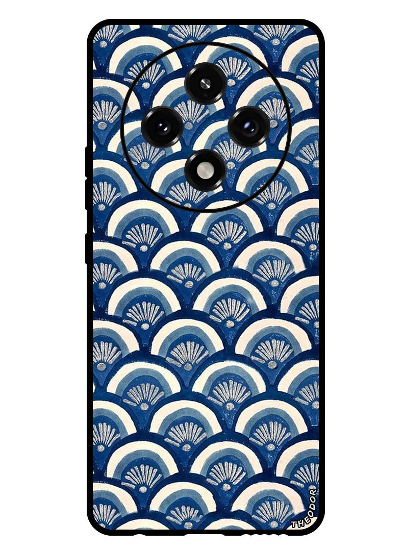 Theodor Protective Case Anti Scratch Shock Proof Bumper Cover For Oppo A3 Pro Blue Floral Patterns - Image 1