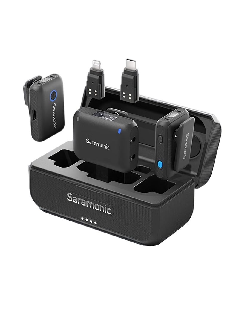 Saramonic Blink500 B2 Wireless Lapel Microphone, Heavy Duty Speaker Microphone, Noise Reduction Radio Microphone, Wireless Microphone System For Camera Phones Computers, ( One To Two With Case) - Image 1